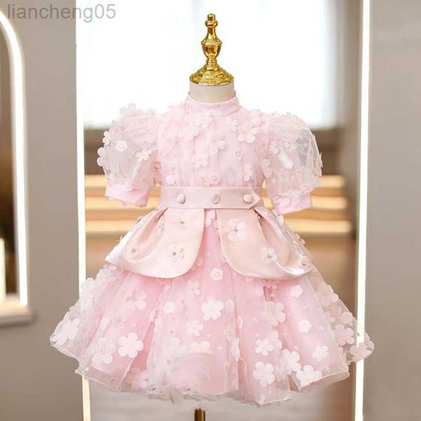 

girl's dresses baby spanish lolita princess ball gown flower bead design birthday party christening dresses for girls easter eid a1352, Red;yellow