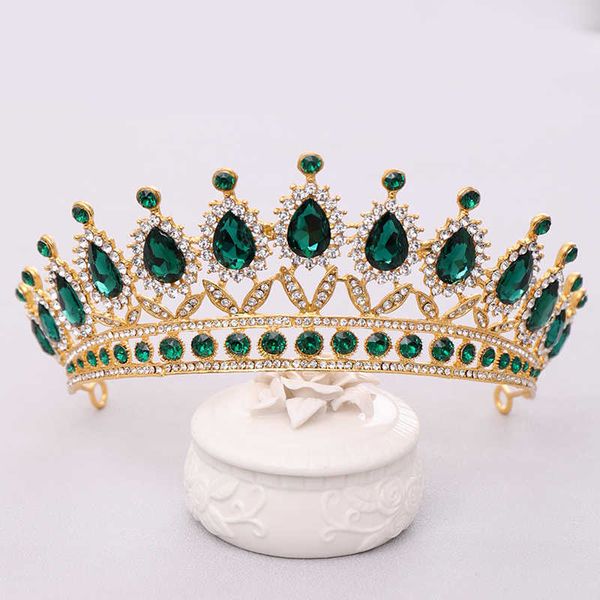 

tiaras luxury rhinestone crystal crown bride tiaras and crowns queen diadem pageant crown bridal hair jewelry wedding hair accessories z0220, White;golden