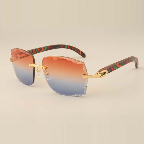 

eyeglasses frames 3524014 sunglasses with natural color pattern wooden legs and engraving lens, White;black