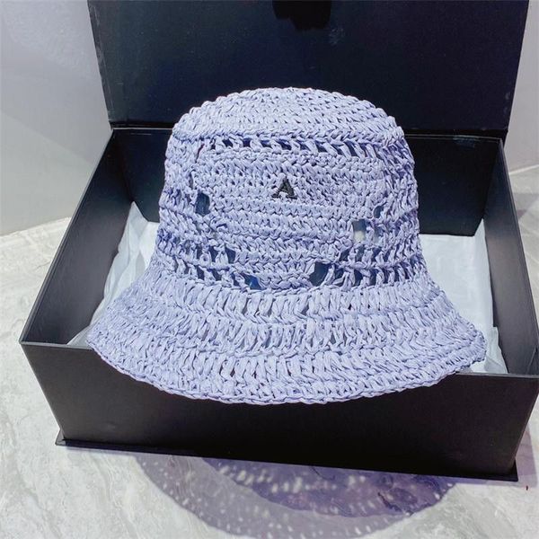 

brim wide hats bucket hats women designer bucket hat 4 colors summer straw hats luxury designer fisher sunhats holiday beanies caps strawhat, Blue;gray