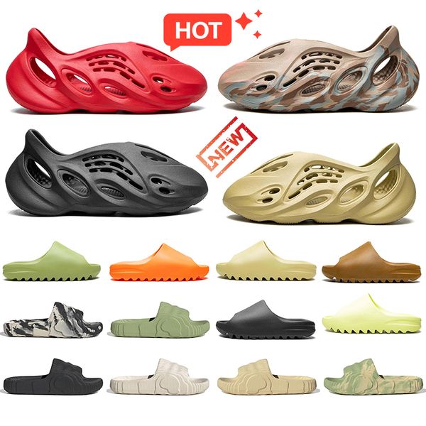 

designer slippers men woman slider pure sandals slide slipper vermillion mineral blue onyx eva runner foam ochre bone resin clog desert, Black