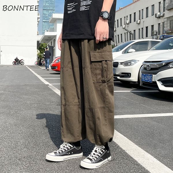 

men's pants casual men loose cargo trousers elastic waist oversize m3xl joggers safari style harajuku vintage spring daily teens chic 2, Black