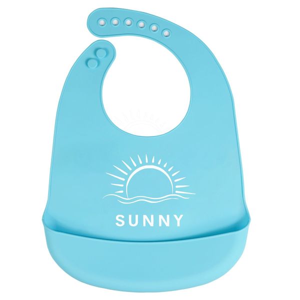 

baby bibs burp cloths waterproof sunny printed children's infant silicone baby feeding bib saliva adjustable