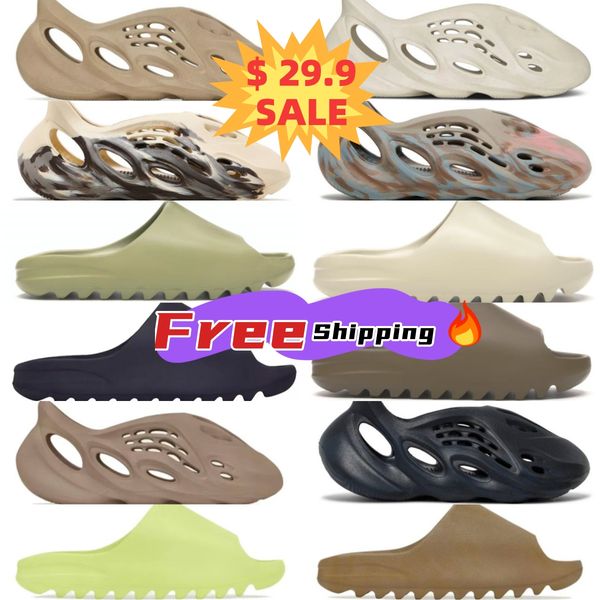 

2023 new summer sandal shoes designer slipper desert sand beach foam bone slide eur 36-46, Black