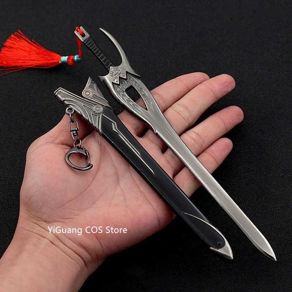 

key rings alloy sword zinc and scabbard 22cm weapon accessories weapon model key chain decoration ornaments children's gifts outdoor to, Slivery;golden