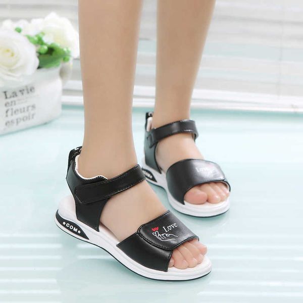 

sandals summer girl sandals 2022 new open toe beach children shoes for girl flat sandales breathable soft casual girls shoes csh1406 r230220, Black;red