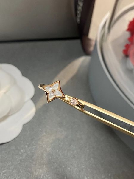 

designer ring for woman s925 silver gold four-leaf clover designer band rings women's small fresh simple niche senior sense opening rin