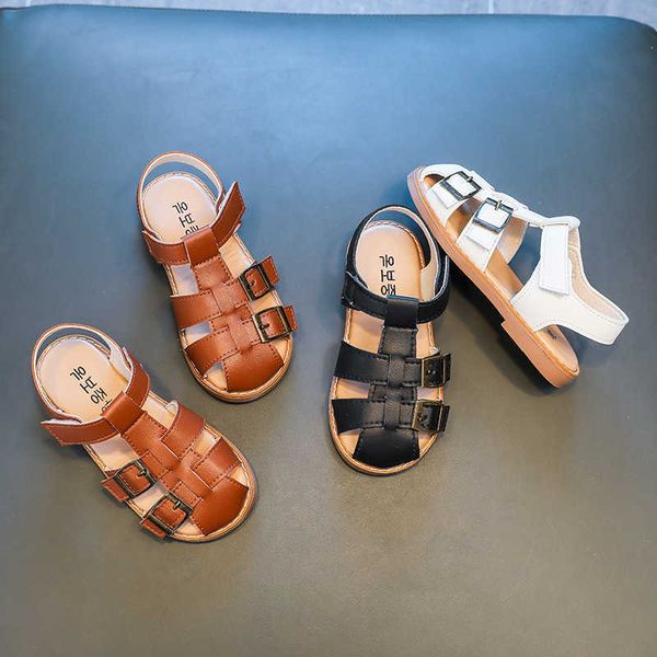 

sandals capsella kids sandals 2022 children summer shoes for boys soft leather beach shoes sandals girls soft bottom closed toe sandals r230, Black;red