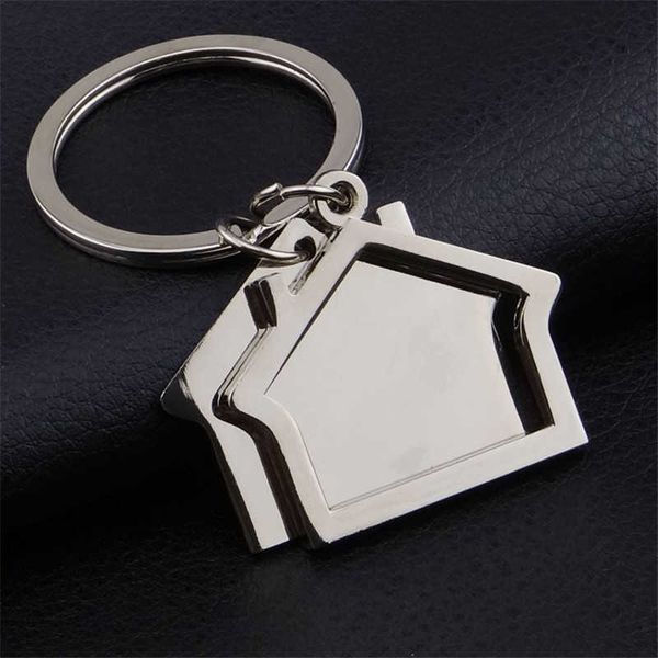 

key rings 10 pieceslot zinc alloy house shaped keychains novelty keyrings gifts for promotion house key ring j230222, Slivery;golden