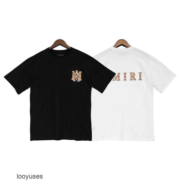 

mens shirt amirs 2023 designer fashion high t version summer brand tiger letter logo printed men's women's short sleeve t-shirt, White;black