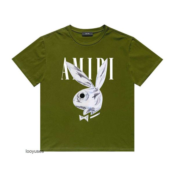 

casual fashion shirt amirs 2023 mens designer us t front grey rabbit print hip hop high street round neck short sleeve t-shirt 0tnb, White;black