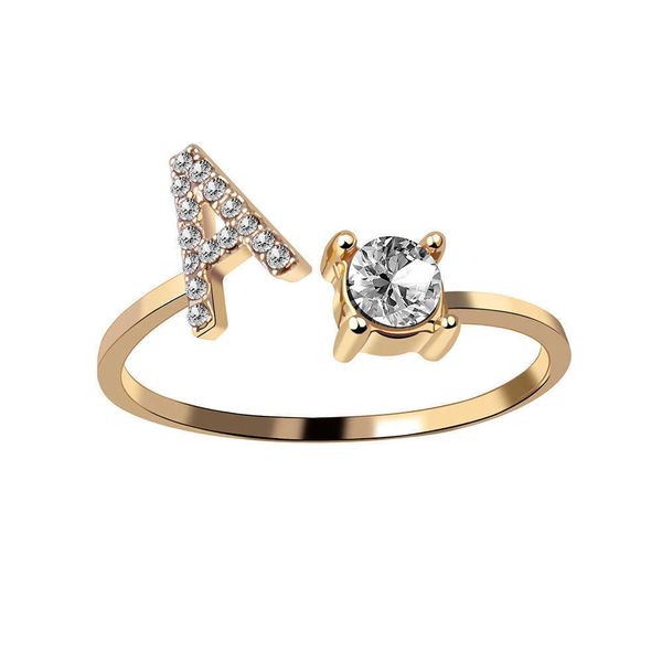

ring jewelry creative adjustable opening ring 26 letter, Silver