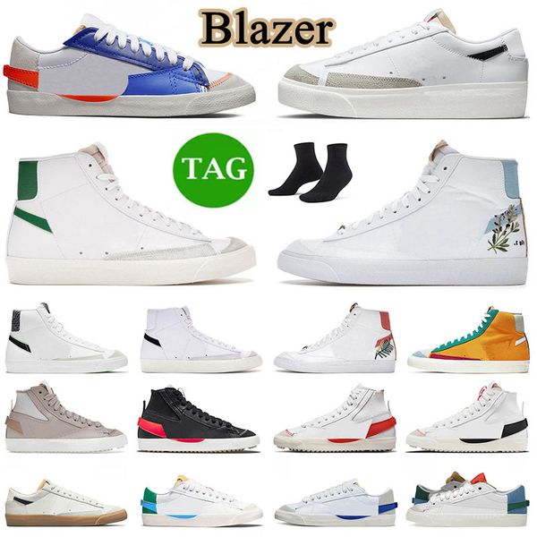 

blazers mid 77 vintage athletic shoes blazer jumbo low running sneakers catechu indigo black white indigo pine green university blue mens wo