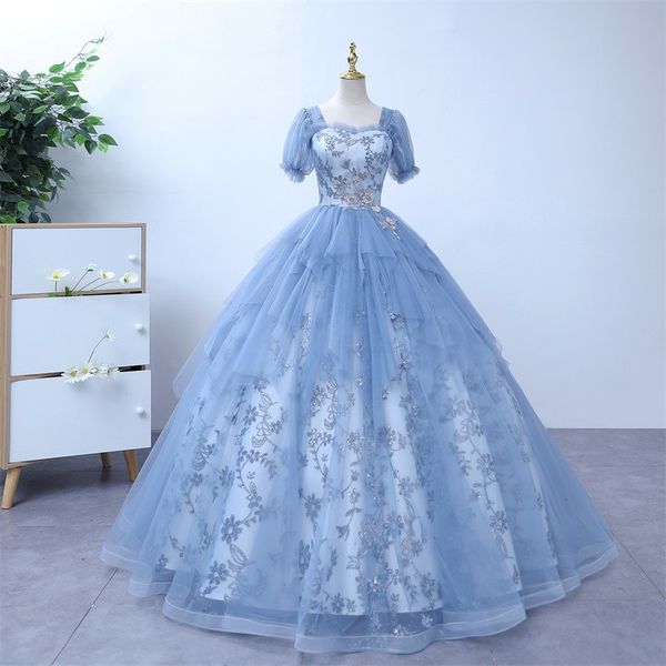 

party dresses 2023 quinceanera luxury short sleeve classic lace ball gown sweet prom plus size vestidos 230221, White;black