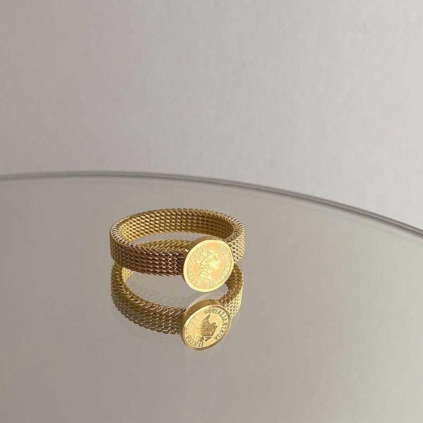 

carlidana luxury trendy queen elizabeth belt ring for memory gold color stainless steel ring for women jewelry gift wholesale, Silver