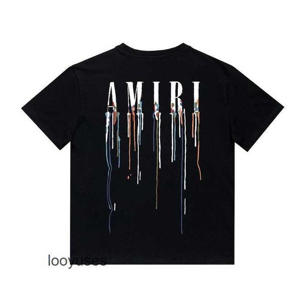 

paint us designer mens splash t shirt fashion leisure amirs 2023 color ink hip hop high street round neck short sleeve t-shirt id1s, White;black