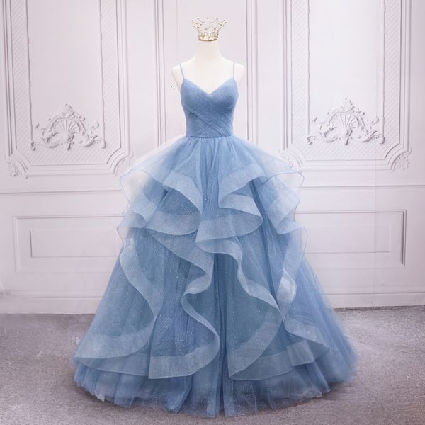 

party dresses boho quinceanera simple sequined luxury vneck ball gown calssic spaghetti strap prom real po 230221, White;black