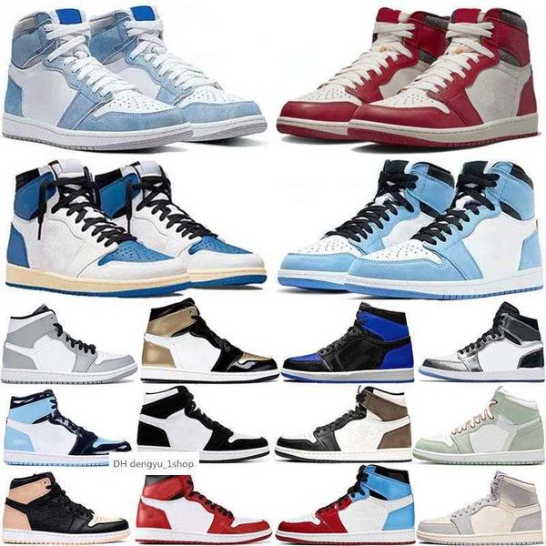

jumpman 1 basketball shoes men 1s university blue hyper royal patent panda og dark mocha bred shadow unc smoke grey women sp jorden jordon j, Black