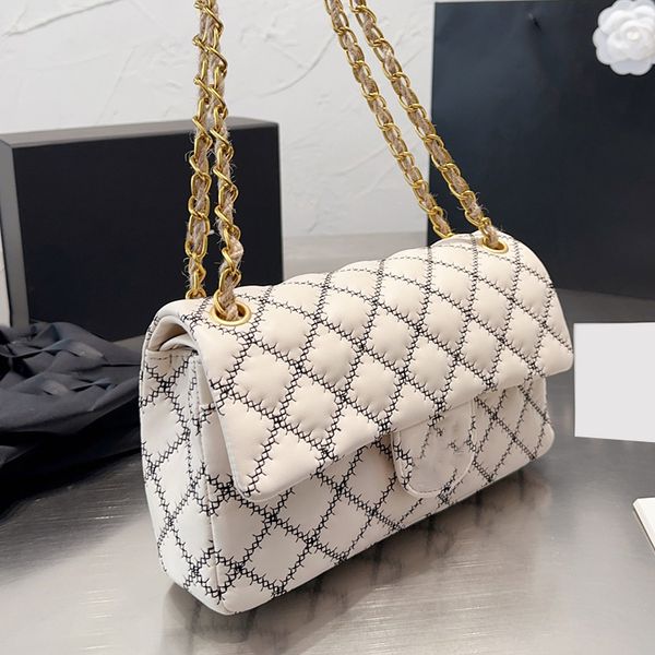 

womens designer cf quilted calfskin bags 5 colors gold metal hardwaare matelasse chain crossbody shoulder handbags multi pochette outdoor sa