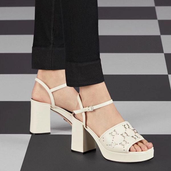 

comfortable sandals thick heels designer open toe fashion dress shoe waterproof platform thick soles ankle buckles rhinestones factory quali, Black