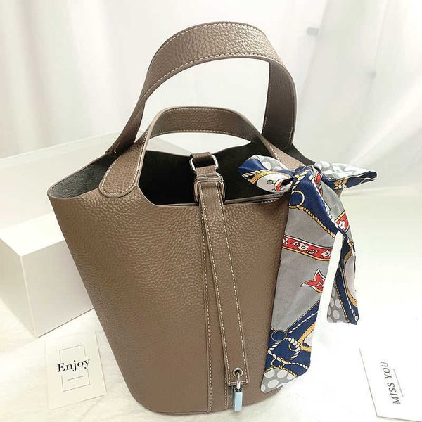 

wholesale designer h ormes totes handbags genuine leather vegetable basket bag korean version 2023 new handbag versatile and simple bucket b