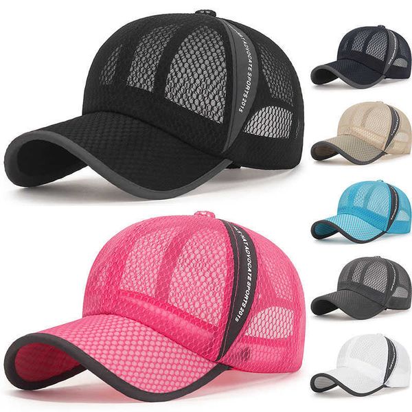 

ball caps summer women men mesh baseball hats adjustable snapback hat outdoor fishing hat breathable quick dry sunhat hip hop trucker cap r2, Blue;gray