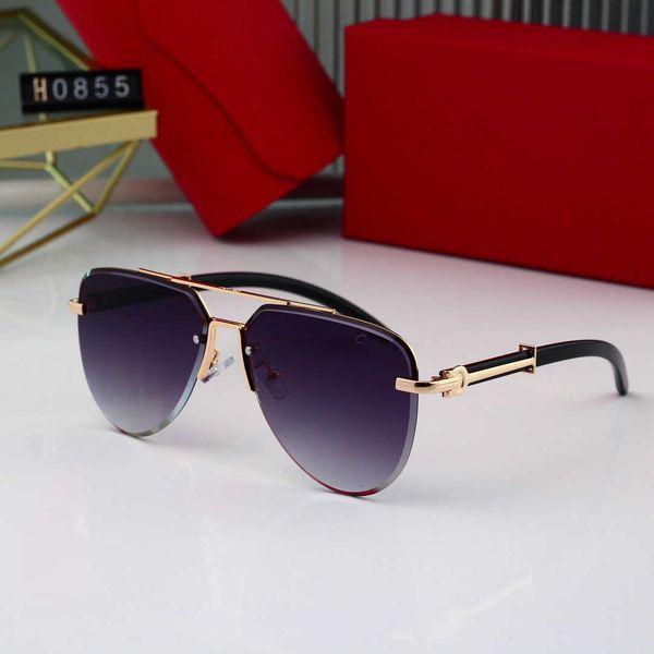 

designer sunglasses women driving glasses rimless windproof street santi-uv travel sunshade sunglasses 7 colors with gift box, White;black