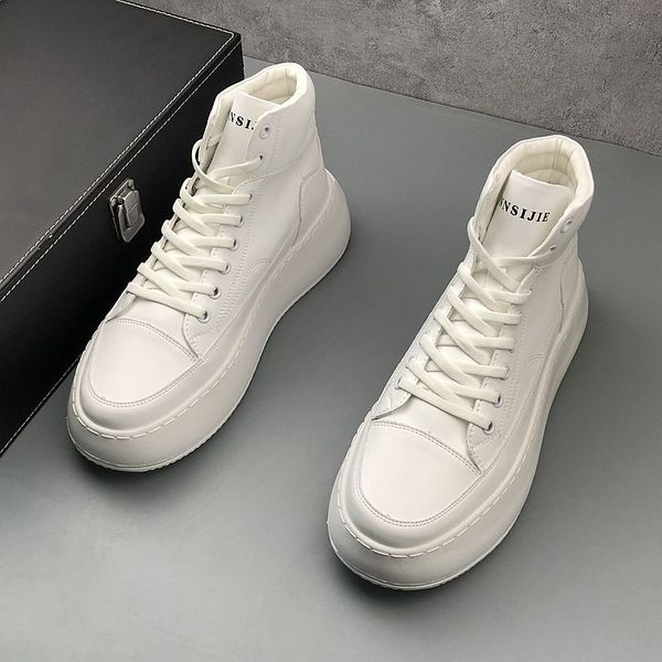 

british style wedding dress party shoes fashion designer breathable sports casual sneakers round toe thick bottom business driving walking l, Black