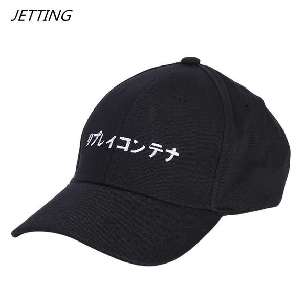

ball caps solid japanese letter baseball caps embroidery hip hop bone snapback hats men women adjustable gorras casquette r230220, Blue;gray