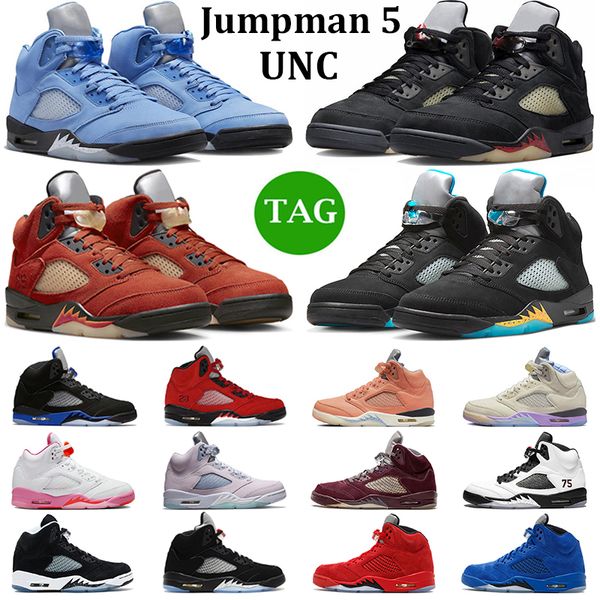 

jumpman 5 men basketball shoes 5s unc aqua mars for her racer blue green bean raging red pinksicle sail crimson bliss mens trainers sport