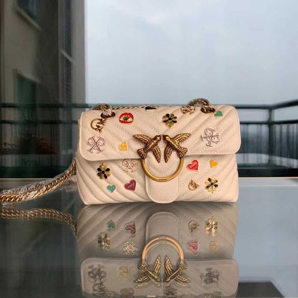 

handbags pink shoulder ko bags luxury brand swallow chain elegant classic badge mouth flying bird leisure fashion diagonal women leather cro