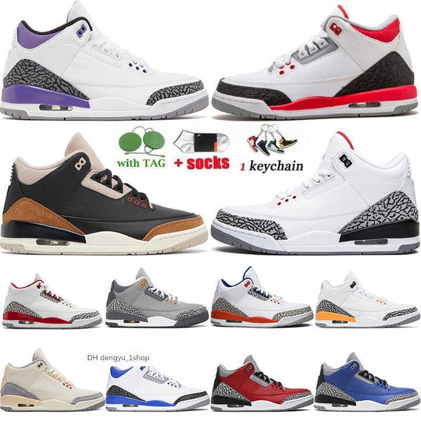 

classic 3 3s basketball shoes fire red dark iris cardinal desert elephant muslin pine green racer blue white cement man jorden og air shoe, Black