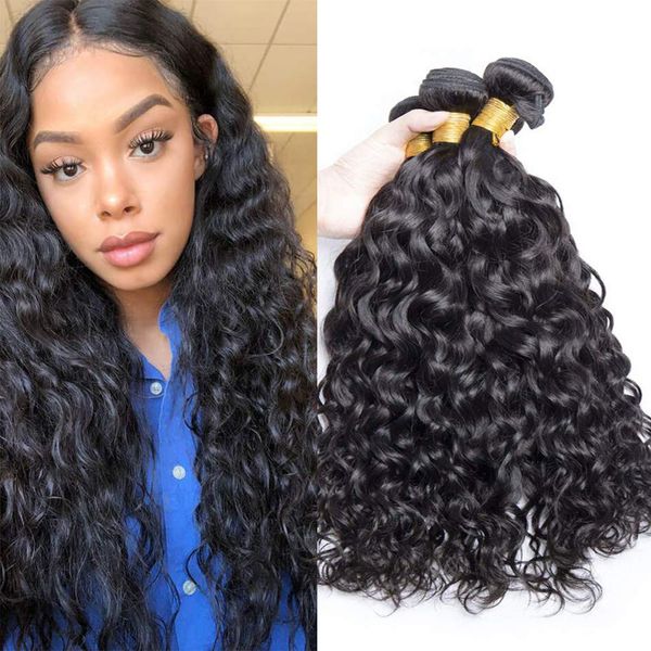 

9a peruvian virgin remy hair bundles deep wave loose wave natural wave waterwave 3 bundles per set bundle deals, Black