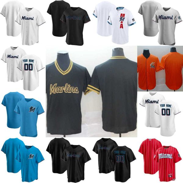 

2023 custom jersey mens women youth miami''marlins''5 jon berti 43 jeff brigham 25 lewis brinson 20 daniel castano baseb, Blue;black