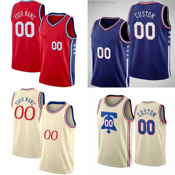 

2023 custom mens women youth philadelphia''76ers''jersey joel 21 embiid 22 matisse thybulle julius 6 erving 0 tyrese max, Black;red