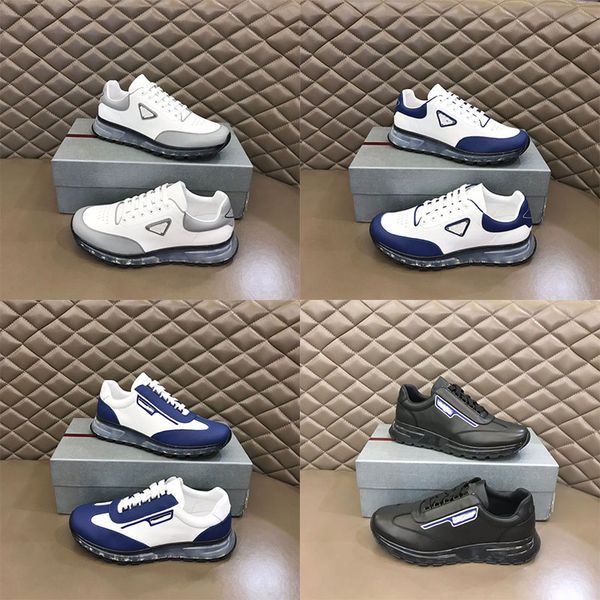 

luxury designer mens casual shoes genuine leather low-sneakers lace up trainers comfortable outdoor runner sneaker 39-45, Black