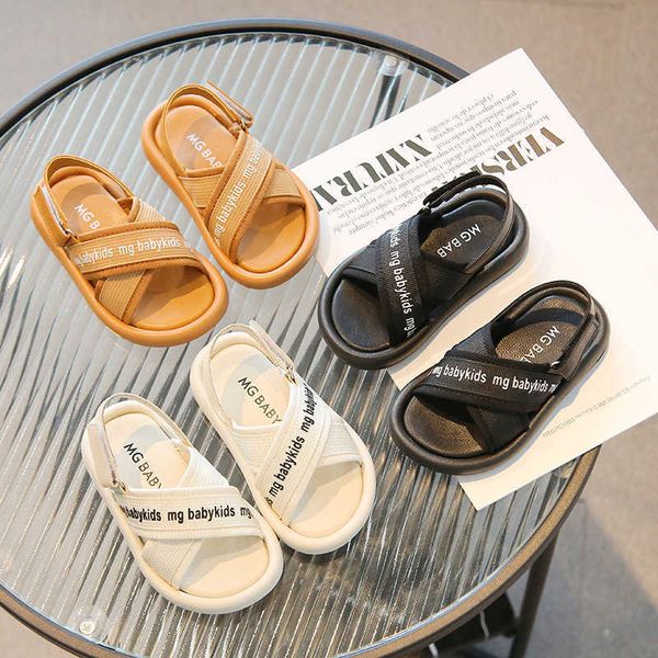 

sandals summer baby letter sandals breathable soft solid colour beach cross sandals fashion sandals kids shoes for boys girls r230220, Black;red