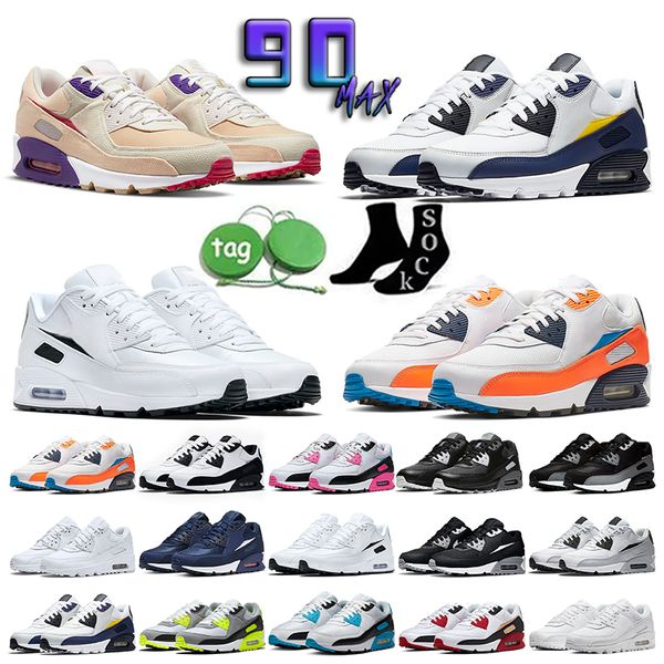 

2023 max sports 90 running shoes big size us 12 what the sun club lucha libre airmaxs 90s black white grey violet for men women trainers