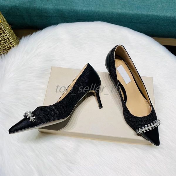 

designer women high heels fashion shoes women high-heeled slipper splice style sandals pearl rhinestone decorative high heels, Black