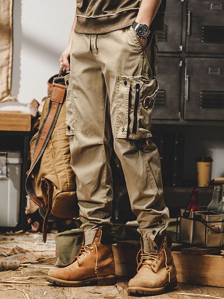 

men's pants american overalls men work casual multipocket functional jogger outdoor tactical 230221, Black