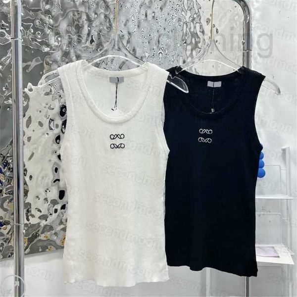 

designer women knits r embroidery knitted vest sleeveless breathable pullover womens sport 8ecz, White