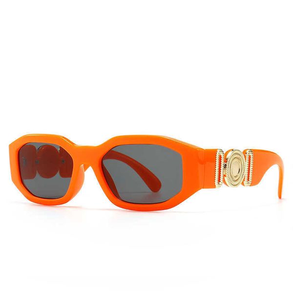 

2023 new sunglasses men's and women's diamond metal large logo head personalized versage sunglasses, White;black