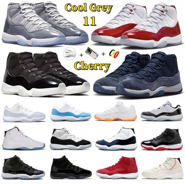 

jumpman 11 11s retro mens basketball shoes cool grey cherry midnight navy concord space jam cap and gown bred pure violet unc men women