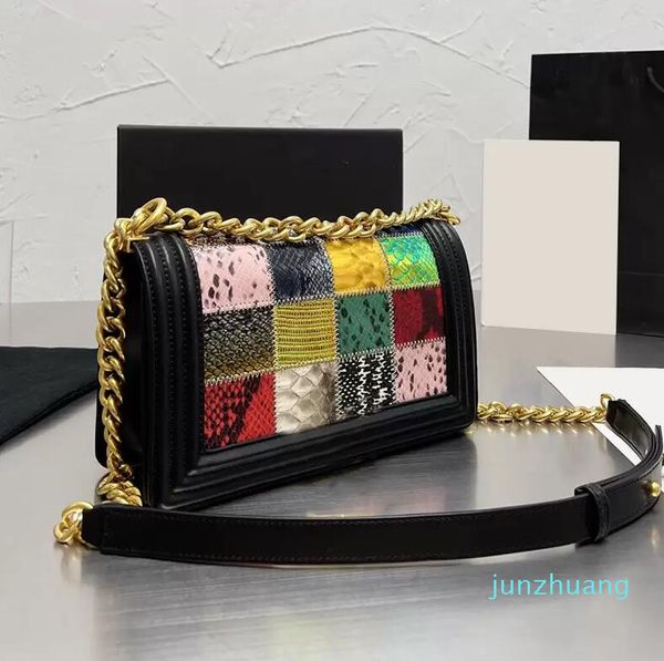 

cc bag designer autumn winter calfskin leather colorful bags large capacity diamond lattice boy girls gold-tone metal 885