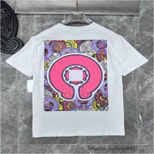 

fashion mens classic t shirts brand t-shirts ch white short sweater casual embossed letter horseshoe sanskrit cross pattern designerss20t, White;black