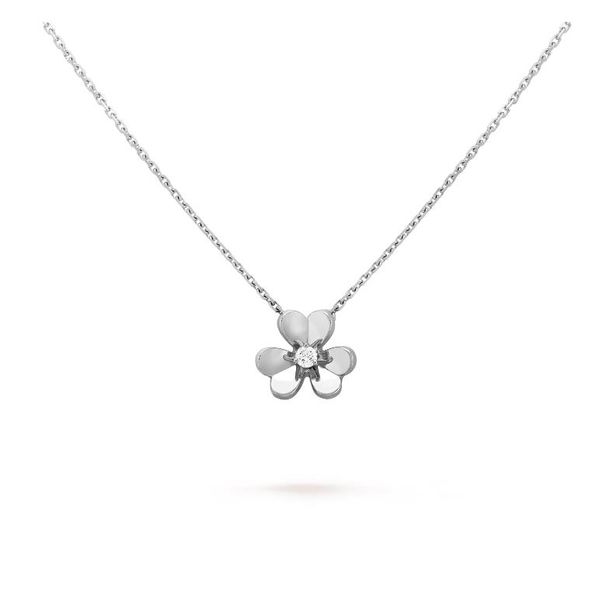 

designer four leaf clover pendant necklace female steel lucky grass clavicle saturn diamond necklaces gold for women mens tennis bracelet, Silver