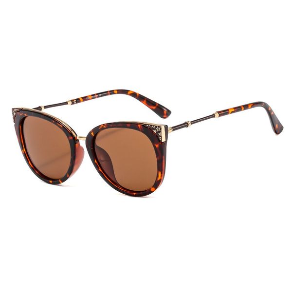 

hd polarized sunglasses fashion vintage cat-eye star pattern women's sunglasses outdoor sunglasses, White;black