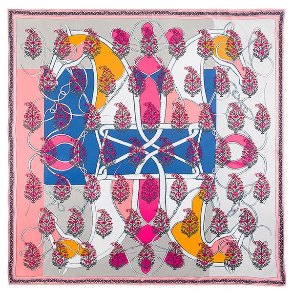 

shawls for women 2023 spring summer new silk scarf twill large square scarf floral horse printing stitching horsehead beach scarf shawl 130x, Blue;gray