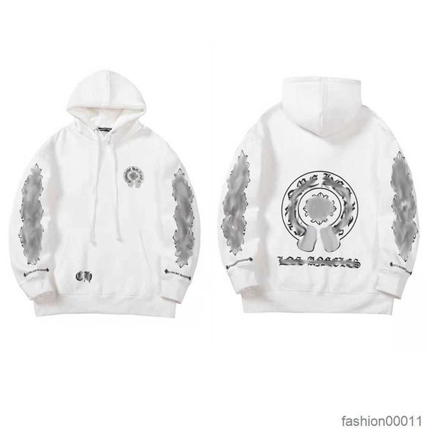 

classic fashion luxury mens zipper ch hoodies designer horseshoe sanskrit cross print pullover hooded coat jacket sweatshirts, Black