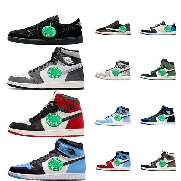 

jumpman men 1 1s basketball shoes black white panda phantom university blue lost found white cement black toe reimagined outdoor sneakers